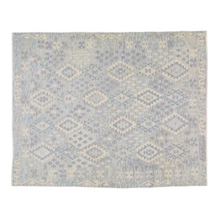 Afghan Tribal Natural Color Hand Made Organic Wool Maimana Kilim,6'3"x7'8" For Sale