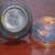 Blue Carved Lacquer Round Trinket Box With Polychrome Floral Scroll Relief, Chinoiserie Decor For Sale - Image 8 of 9