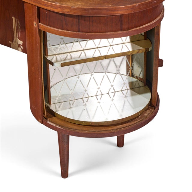 Kai Kristiansen for Feldballes Model 54 Mid Century Danish Teak Tambour Door Desk For Sale - Image 9 of 11
