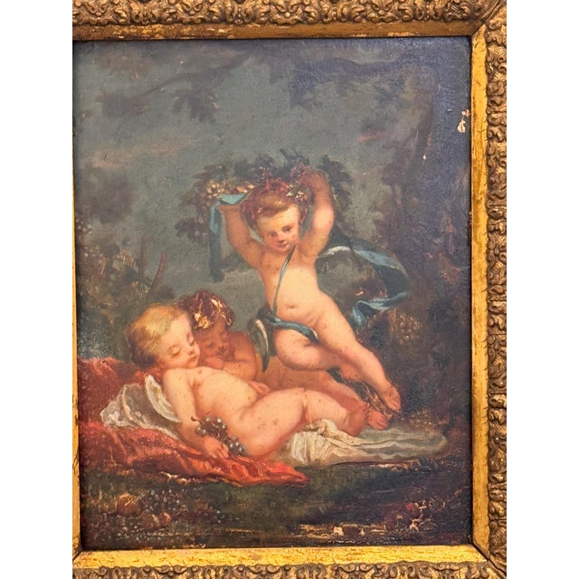 19th Century Pair of Continental Paintings Depicting Cherubic Figures For Sale - Image 6 of 7