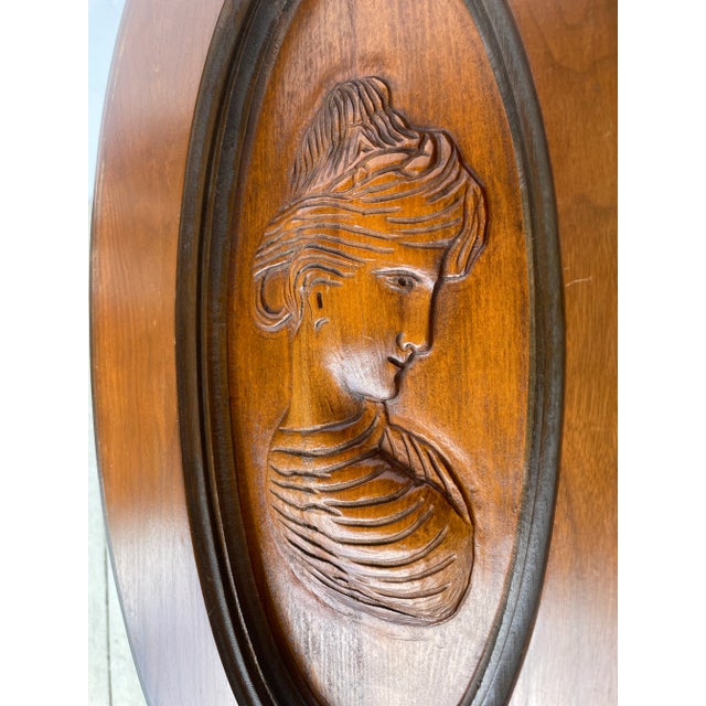Wood Carved Wood Cameo Tray Table For Sale - Image 7 of 9