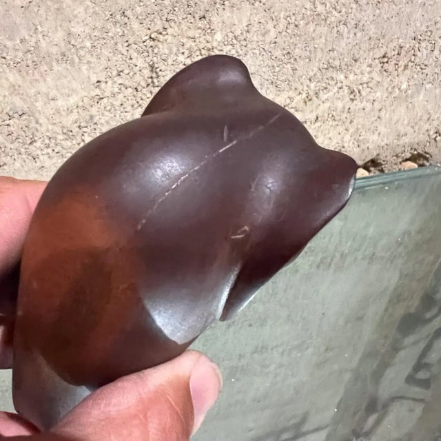 Mid-Century Modern 1970s Modernist Mini Elephant Sculpture Wood For Sale - Image 3 of 5