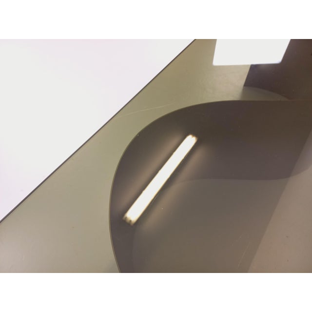 Vintage Space Age Rectangular Coffee Table in Steel and Smoked Glass, 1970s For Sale - Image 15 of 17