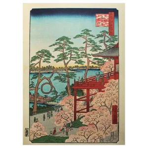 Utagawa Hiroshige "Kanasugi Bridge and Shibaura", 1940s Reproduction Print N12