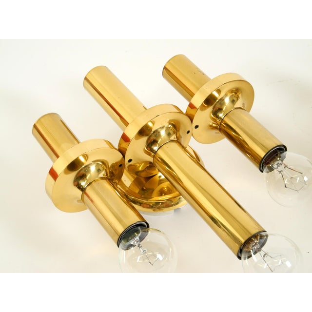Three-Arm Brass Wall Lamps, 1960s, Set of 2 For Sale - Image 15 of 18