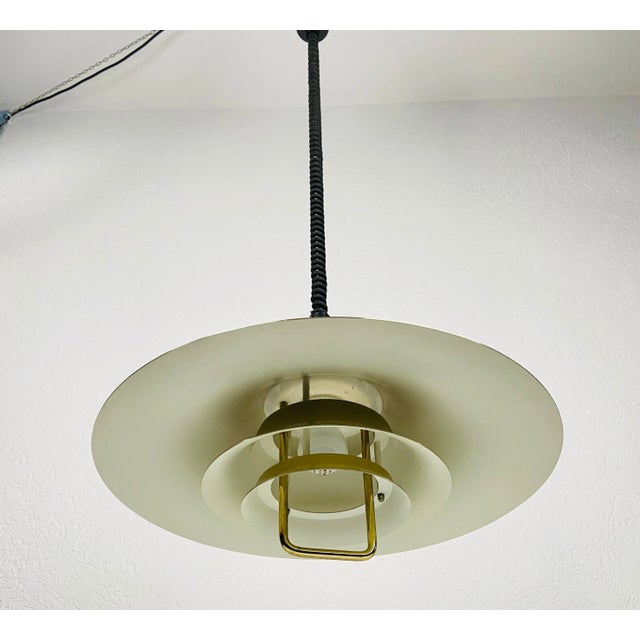 Danish Brass and Metal Pendant Lamp, 1960s For Sale - Image 3 of 13