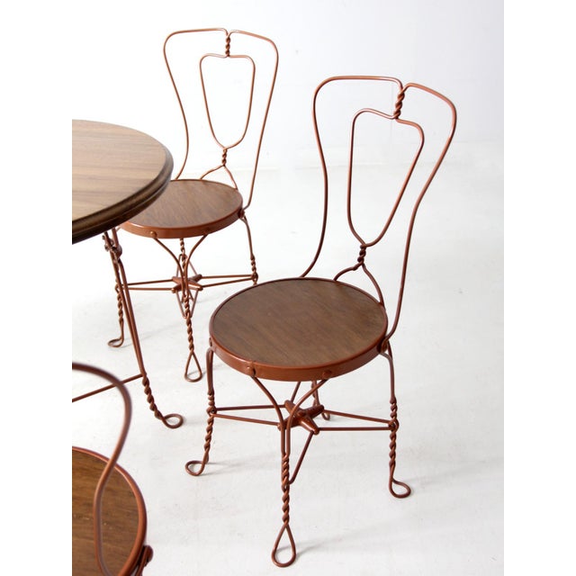 Vintage Ice Cream Parlor Table and Chairs For Sale - Image 4 of 12