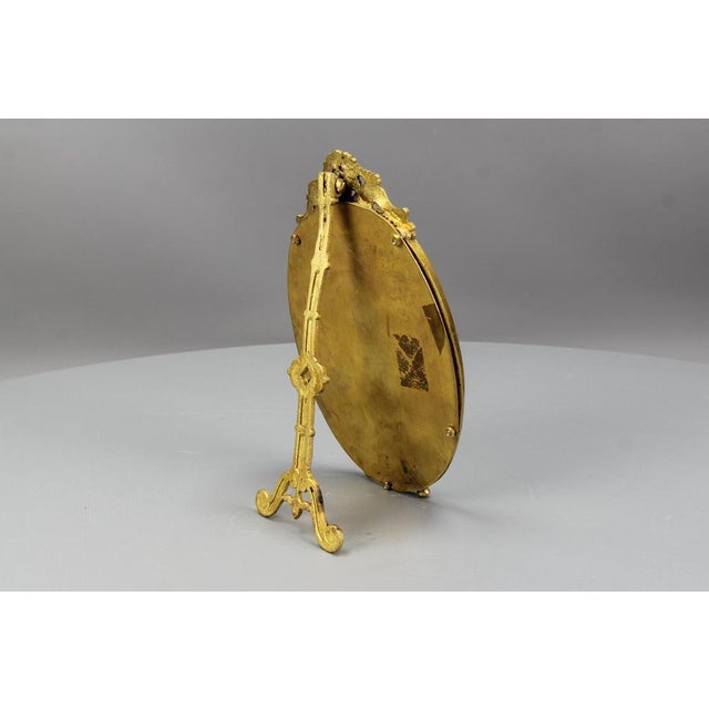 Gold French Louis XVI Bronze Oval Desktop Picture Frame, 1900s For Sale - Image 8 of 18