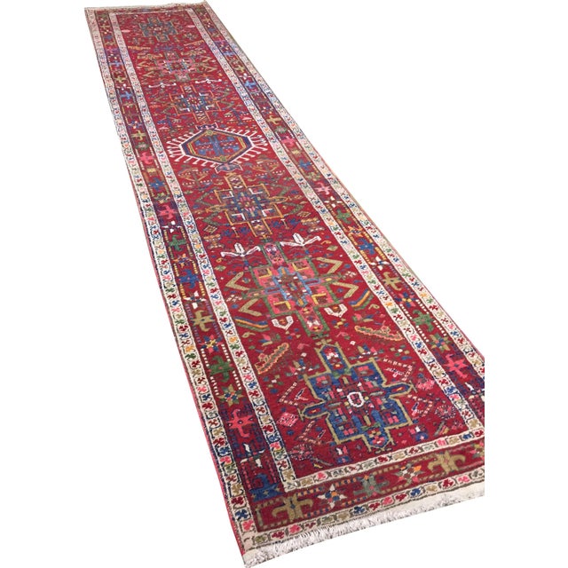 Traditional Vintage Red Karadja Hand Woven Runner Rug 2ft 8in X 11ft 1in For Sale - Image 3 of 8