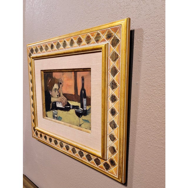 Textile Malcolm Liepke -Girl Getting Drunk on Red Wine -Oil Painting For Sale - Image 7 of 7