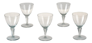 White Wine Glasses by Wilhelm Wagenfeld for VLG Weisswasser, Germany, 1937, Set of 5