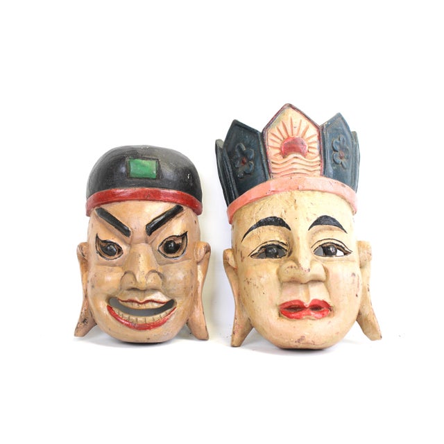 Champagne Theatrical Masks Curated Collection Set A For Sale - Image 8 of 11