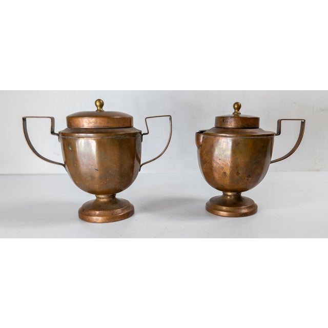 Early 20th Century 20th Century Arts and Crafts Deco Style Copper Sugar and Creamer by Joseph Heinrichs For Sale - Image 5 of 13