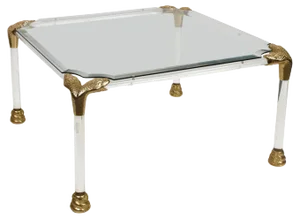 Mid-Century Italian Acrylic Glass & Brass Coffee Table, 1970s