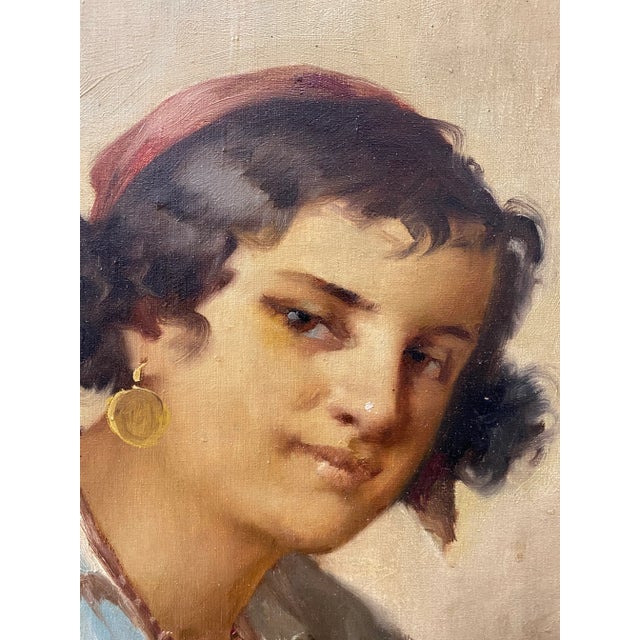 Impressionist Istvan Szasz "Fortune Teller" Original Oil Painting C.1930 For Sale - Image 3 of 7