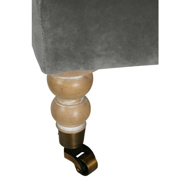 Greta Ottoman, Seal Velvet For Sale - Image 4 of 8