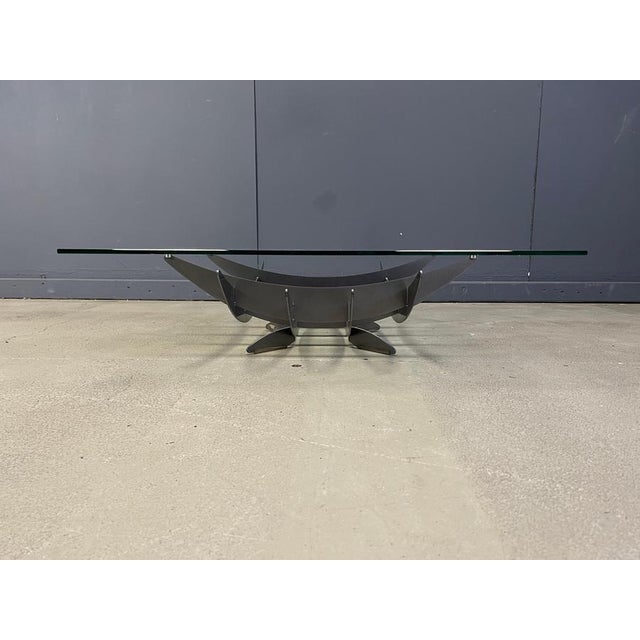 Metal Atlas Coffee Table with Glass by Cattelan, Italy, 1990s For Sale - Image 7 of 12