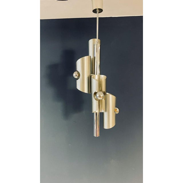 Metal Silver Lamp with 4 Top Bulbs For Sale - Image 7 of 15