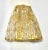 One single hand blown clear and gold surface inclusions glass leaf shaped wall sconce, supported on white metal backplate....
