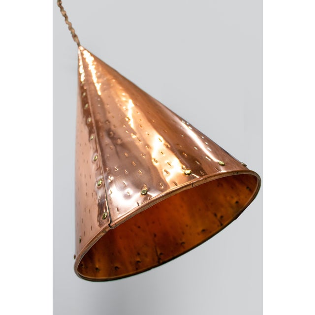 Danish Hammered Copper Cone Pendant Lamps by E. S. Horn Aalestrup, 1950s, Set of 2 For Sale - Image 3 of 14