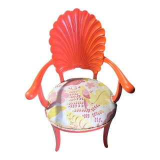 1980s Venetian Grotto Style Shellback Dining Arm Chair For Sale