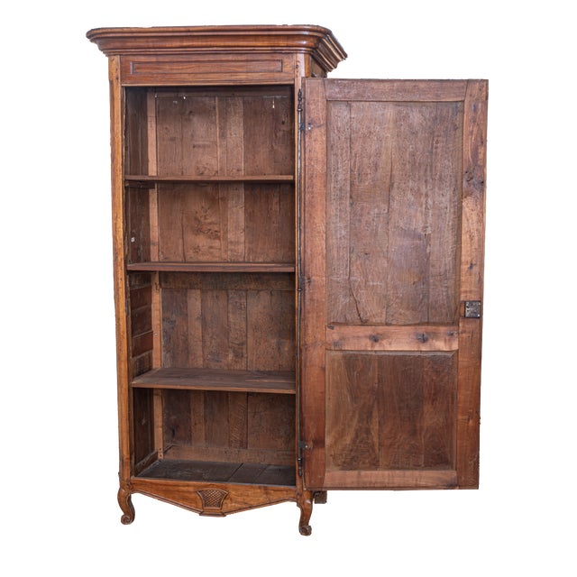 Antique 18th Century French Provincial Single Door Armoire in Solid Walnut For Sale - Image 4 of 6