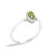 10K White Gold 5X3MM Oval Green Peridot and Diamond Accent Halo Ring (I-J Color, I1-I2 Clarity) - Ring Size 6.5 For Sale - Image 4 of 7