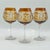 Mid-Century Modern Vintage Bohemian Amber Cut-to-Clear Wine Glasses, 1950s, Set of 3 For Sale - Image 3 of 11