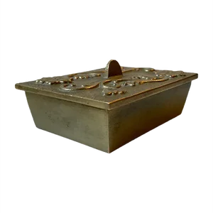 Art Deco Bronze Box with Flowers in Relief, 1930s