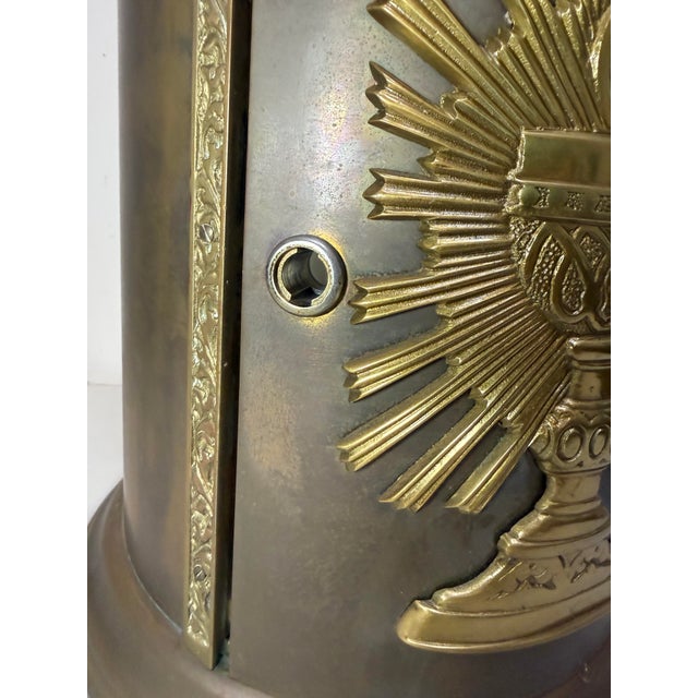Large Antique Bronze Religious Catholic Church Altar Tabernacle Offering Box For Sale - Image 9 of 14