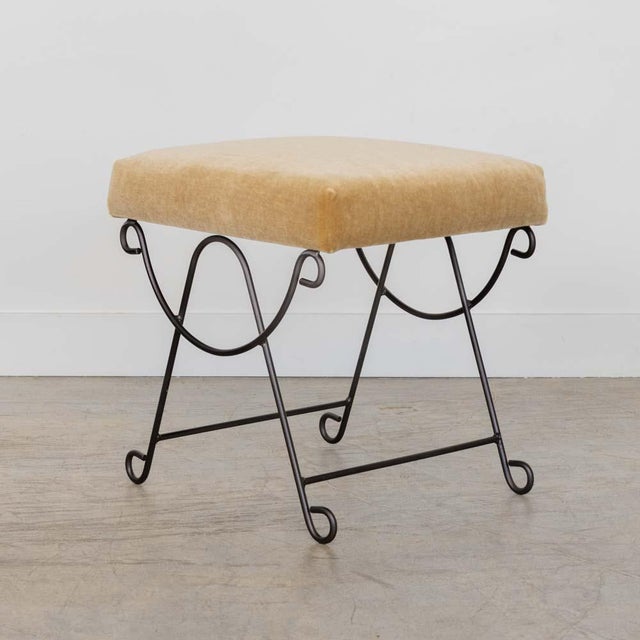 Panoplie Iron Loop Stool, Camel Mohair For Sale - Image 4 of 11