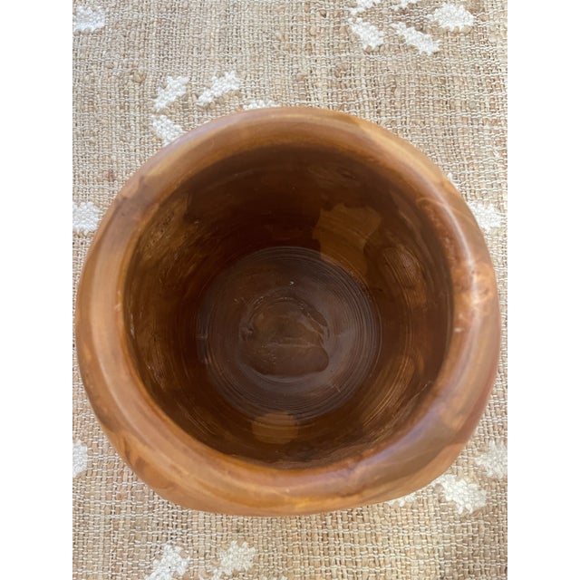 Turned Teak Root Dry Vase Rounded Urn For Sale - Image 10 of 11