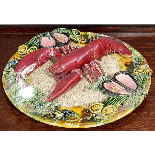 Large Trompe Loeil Seafood Platter in Palissy-Ware Pottery, 1890s For Sale - Image 6 of 6