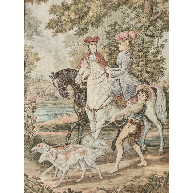 Textile Tapestry with Hunting Landscape Scene, 1960s For Sale - Image 7 of 18