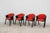 Black Lacquered Wood Chairs with Red Fabric Seats from Pozzi & Verga, 1970s, Set of 4 For Sale - Image 3 of 13