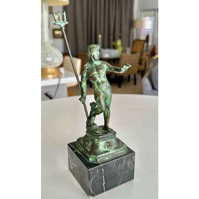 Bronze Statue Greek God Poseidon Holding Trident For Sale - Image 17 of 17