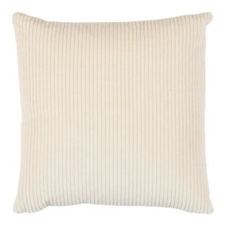 Schumacher Wyatt Corduroy 18" Pillow in Buff For Sale