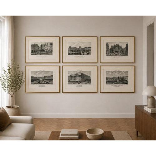 Paris Views: Palais Royal, Bourse, 1855, Engravings, Set of 6 For Sale - Image 9 of 11