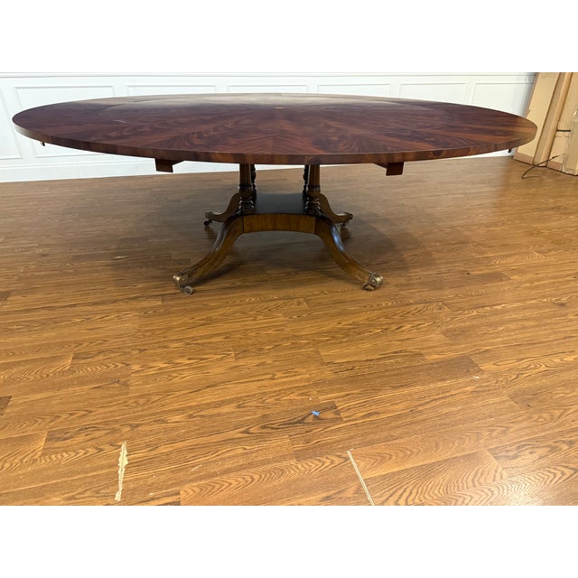 Wood Large 88” Diameter Mahogany Dining Table by Maitland-Smith For Sale - Image 7 of 18