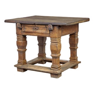 Antique Flemish Carved Oak Table, 1690 For Sale