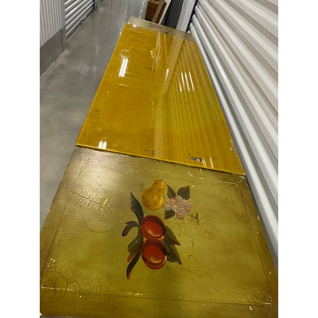 Vintage Solid Wood Hand Painted Wine Bar Cabinet Freestanding Counter Kitchen Island For Sale - Image 10 of 10