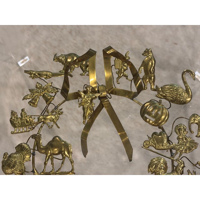 Vintage Petite Choses Brass Holiday Wreath For Sale - Image 11 of 13