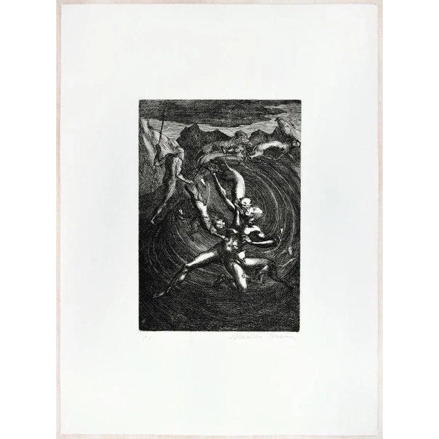 Image dimensions: 34.5 x 24.5 cm. Untitled - From ''Don Chisciotte'' is a beautiful black and white etching realized by...