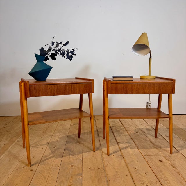 Brown Danish Oak Nightstands, 1960s, Set of 2 For Sale - Image 8 of 8