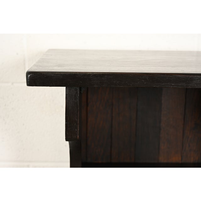 Early 20th Century Stickley Brothers Style Antique Mission Oak Arts & Crafts Bookcase or Magazine Rack, Circa 1910 For Sale - Image 5 of 12