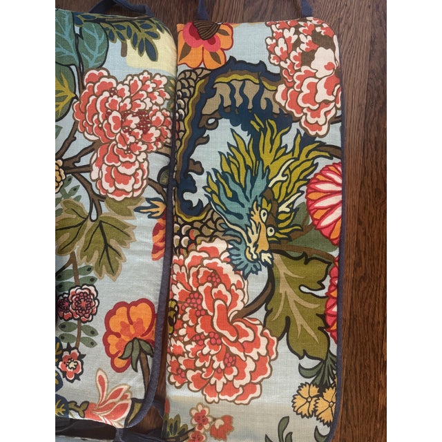 Traditional Schumacher Chiang Mai Dragon Pillows With Ties For Sale - Image 3 of 6