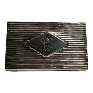 1970s Silverplate Large Matchbox Cover, Monogrammed C For Sale