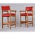 Red Leather and Oak Billiard Barstools With Cupholders, Restored For Sale - Image 9 of 12