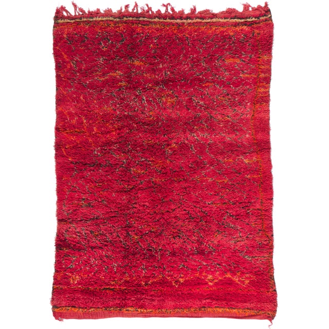 Vintage Red Moroccan Beni M'Guild Rug - 06'01 X 08'03 For Sale - Image 9 of 9
