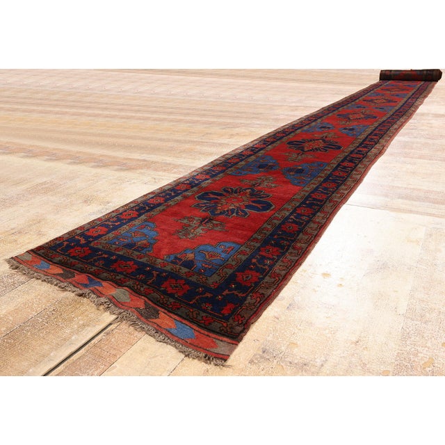 Textile Antique Afghan Turkoman Rug, 02'10 X 30'01 For Sale - Image 7 of 9